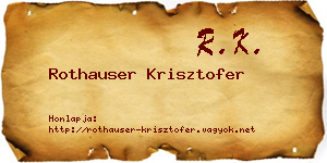 Rothauser Krisztofer névjegykártya